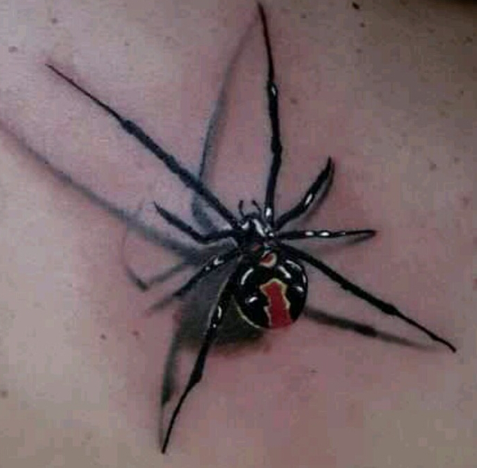 点击大图看下一张：立体个性的蜘蛛纹身图案