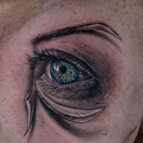 点击大图看下一张：3d逼真绝美的眼睛纹身图案