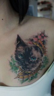 可爱猫咪头像纹身图案大全