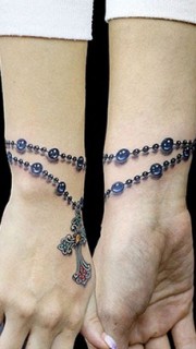 十字架手链纹身图案