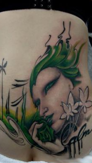 欧美风格美女纹身图案