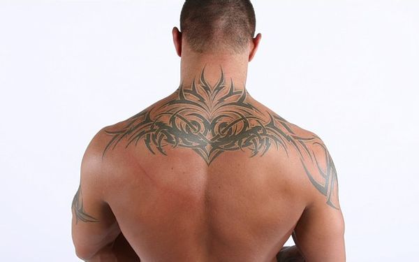 点击大图看下一张：兰迪奥顿后背纹身全图