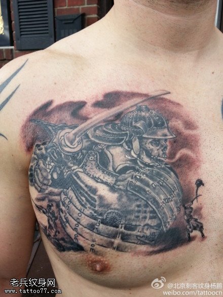 点击大图看下一张：威猛强悍武士纹身图案
