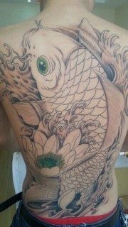 中国经典传统的鲤鱼纹身图案