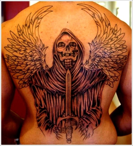 点击大图看下一张：生命终结者个性的死神纹身