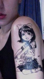 女生手臂卡通少女纹身