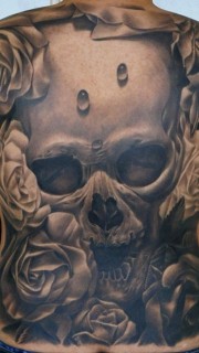 流行前线的骷髅纹身图案