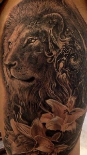 威风霸气狮子王纹身图案
