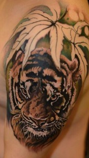 胳膊丛林之虎刺青图片