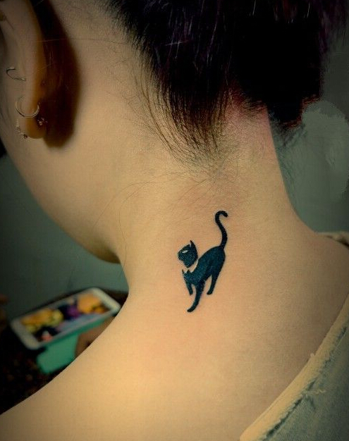 点击大图看下一张：疤痕遮盖猫咪纹身图