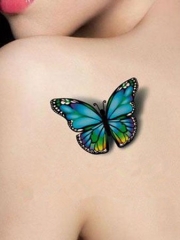 偏偏起舞的蝴蝶逼真的3d纹身