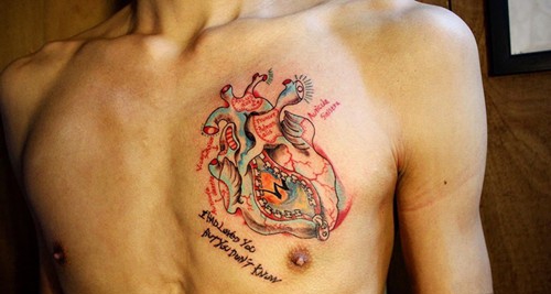 点击大图看下一张:简单漂亮的心脏纹身大全