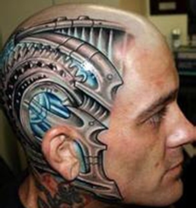 点击大图看下一张:另类夸张的头部纹身