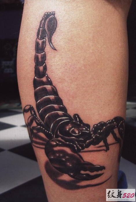 点击大图看下一张：最流行最经典的个性逼真蝎子纹身图2