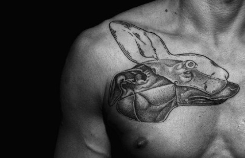 点击大图看下一张：欧美经典动物纹身图案