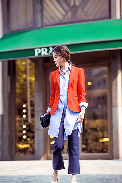 点击大图看下一张：甘婷婷萌软干练自由切换 简约时髦成标杆