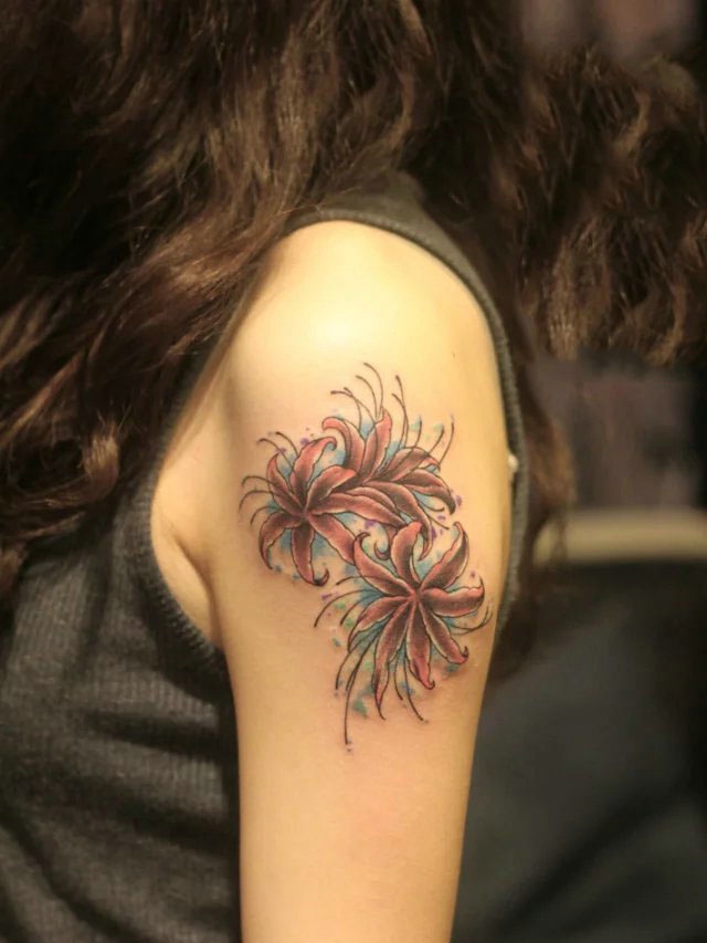 点击大图看下一张:时尚好看的手臂彼岸花纹身图案