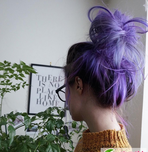 点击大图看下一张：原宿薰衣草紫色染发 非主流时尚流行发色