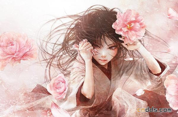 点击大图看下一张：日本遠田志帆唯美插画设计