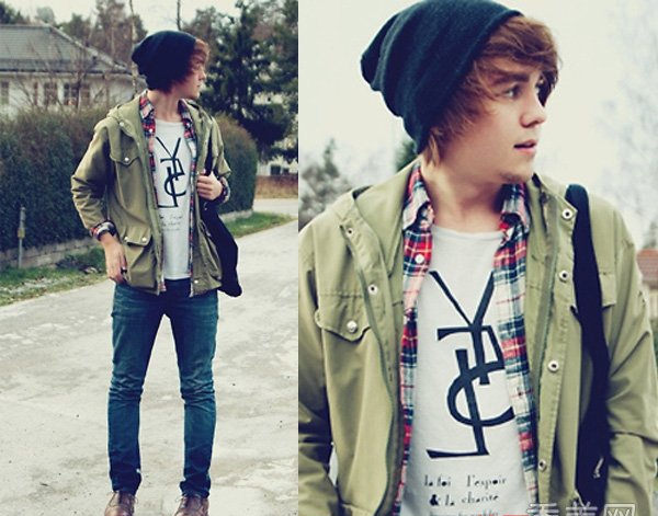 点击大图看下一张：街拍欧美型男 爆帅英伦搭