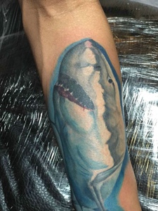 一款小孩特别喜欢的手臂海豚纹身图案