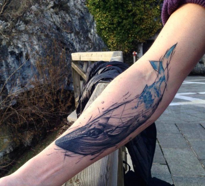 点击大图看下一张：一组让你自信满满的花臂纹身图案