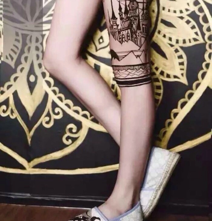 点击大图看下一张：一组时尚派的女生海娜纹身图案