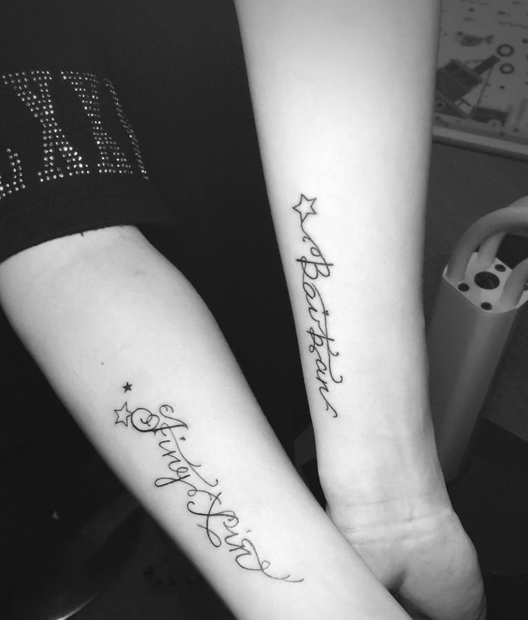 点击大图看下一张:手腕时尚英文情侣纹身图案