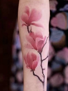 花臂花朵纹身图案时尚美丽
