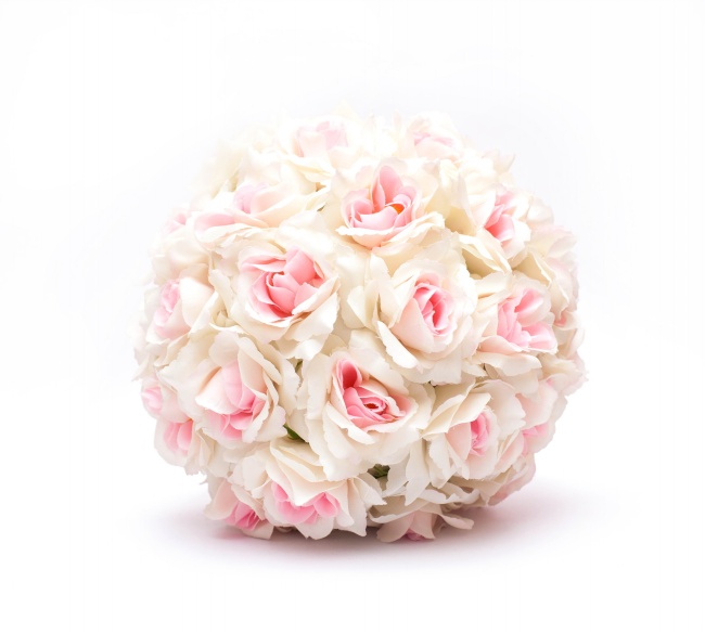点击大图看下一张：唯美粉色玫瑰花球高清图片