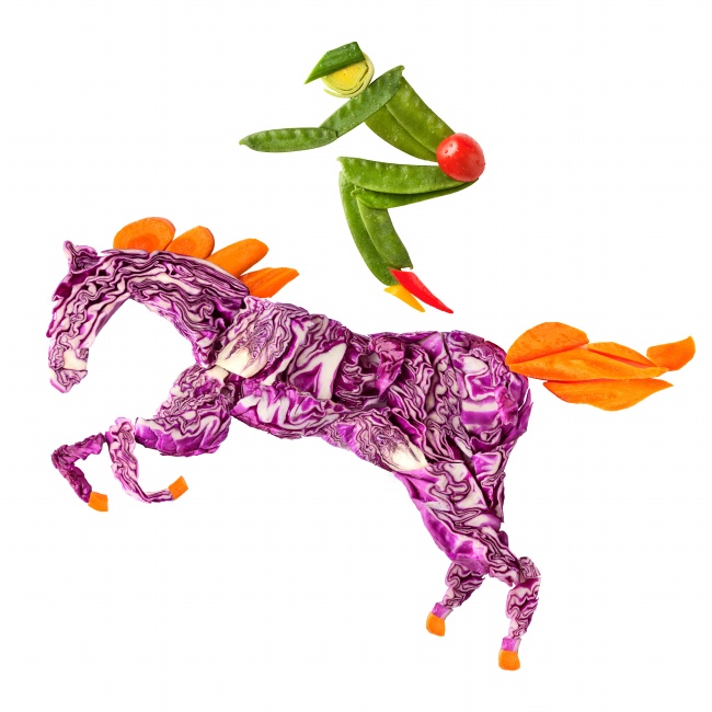 点击大图看下一张：骑马另类蔬菜图片素材