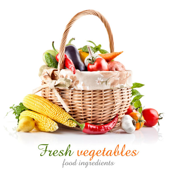 点击大图看下一张：高清菜篮里的蔬菜图片蔬菜