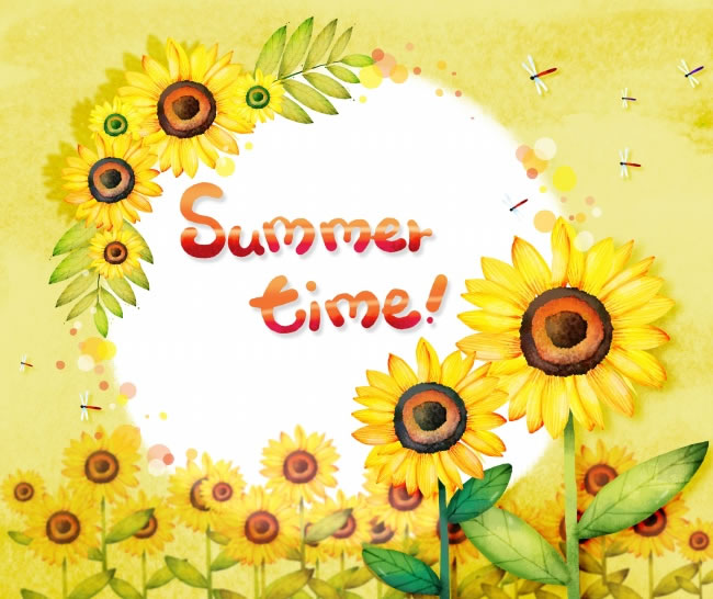 点击大图看下一张:向日葵相框图片素材