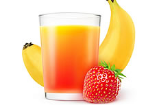 香蕉草莓果汁高清图片
