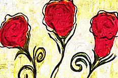 玫瑰花绘画图片