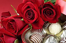 玫瑰花与巧克力图片