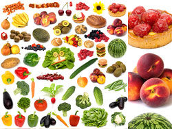 草莓西瓜香蕉辣椒水果与蔬菜高清图片