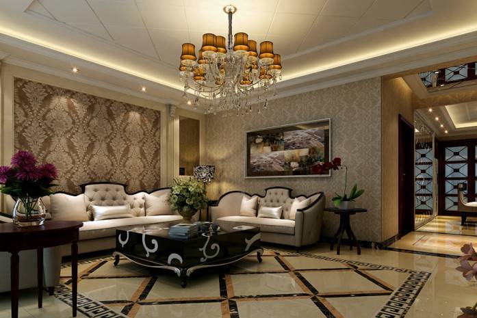 点击大图看下一张：新古典古典新古典风格古典风格客厅设计案例