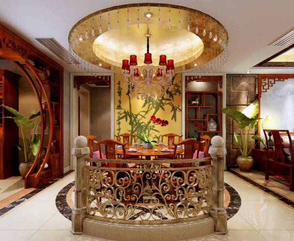 点击大图看下一张：中式中式风格餐厅四居设计案例