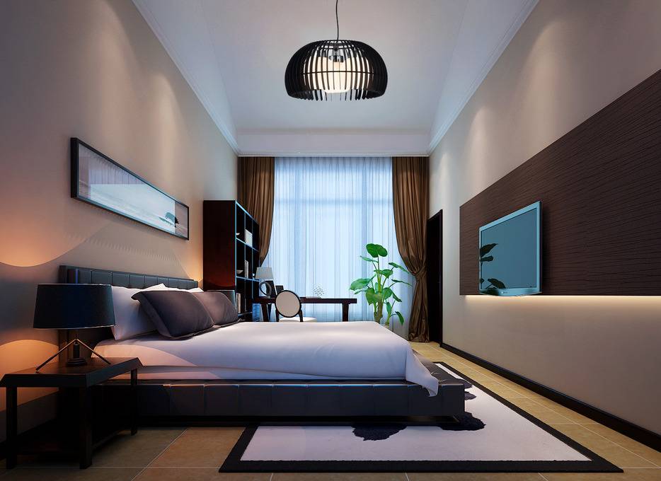 点击大图看下一张：中式中式风格新中式卧室设计案例