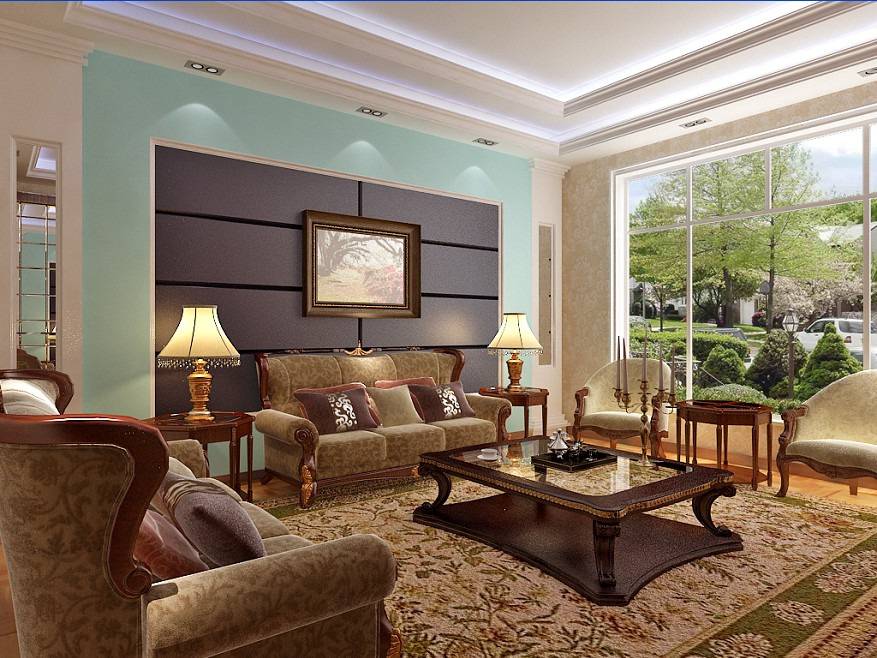 点击大图看下一张：美式客厅装修案例