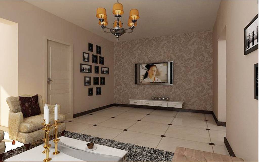 点击大图看下一张:欧式客厅吊顶电视背景墙设计图