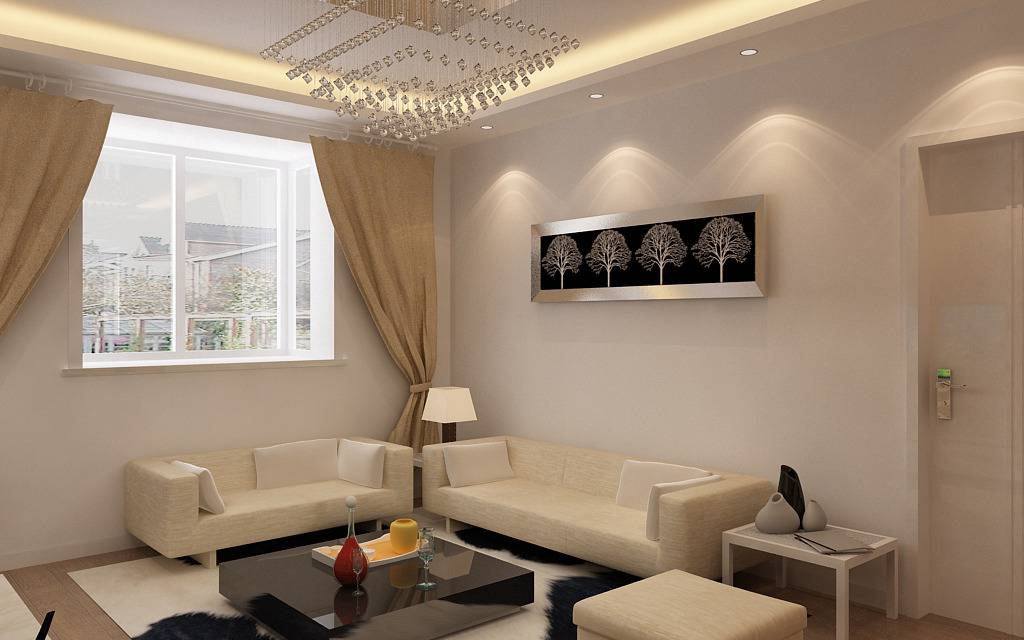 点击大图看下一张:现代客厅吊顶设计图