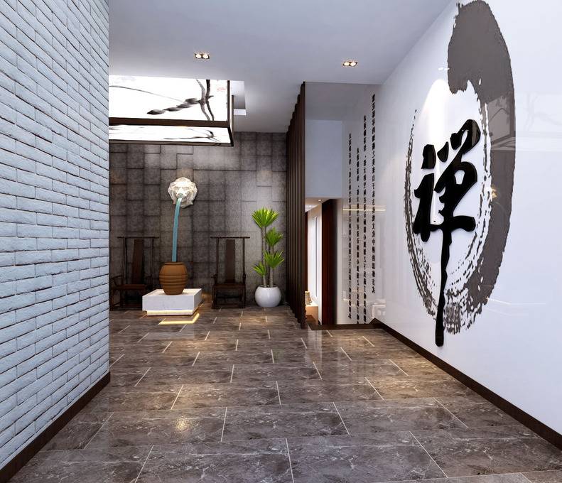 点击大图看下一张：中式中式风格玄关玄关柜设计案例展示