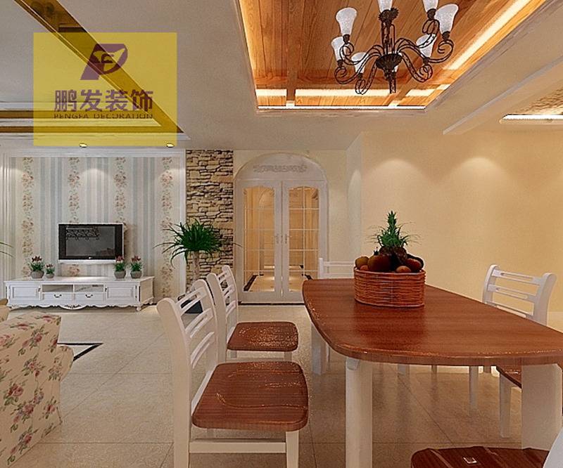 点击大图看下一张：田园餐厅设计案例展示