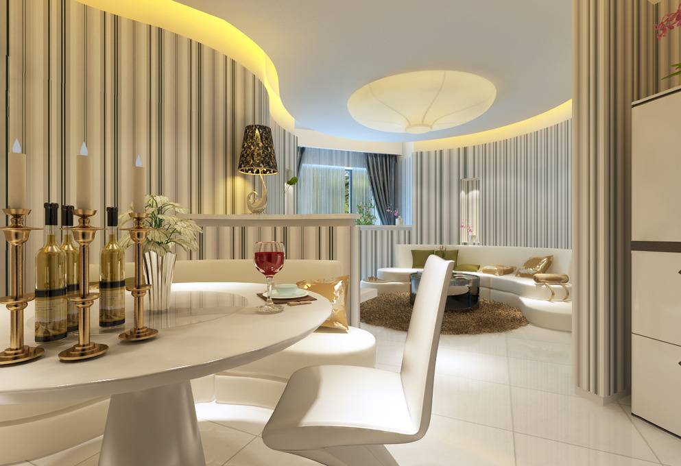 点击大图看下一张：现代餐厅一居室设计案例展示