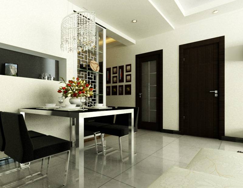 点击大图看下一张:简约餐厅吊顶图片