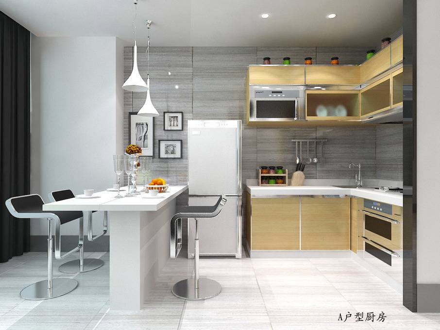点击大图看下一张:现代厨房跃层装修案例