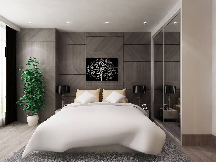 点击大图看下一张：现代卧室跃层设计案例展示
