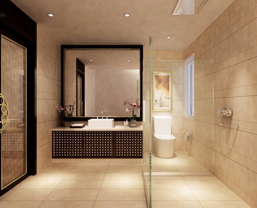 点击大图看下一张：现代简约浴室淋浴房装修案例